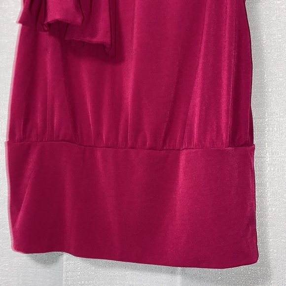 Express Magenta Side Front Tie Sleeveless Banded Waist Blouse - Picture 4 of 7